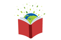 graphic of the earth in a book