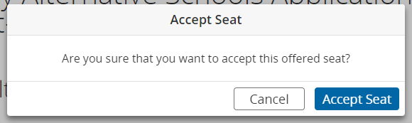 Confirm your choice in the Accept Seat dialog.