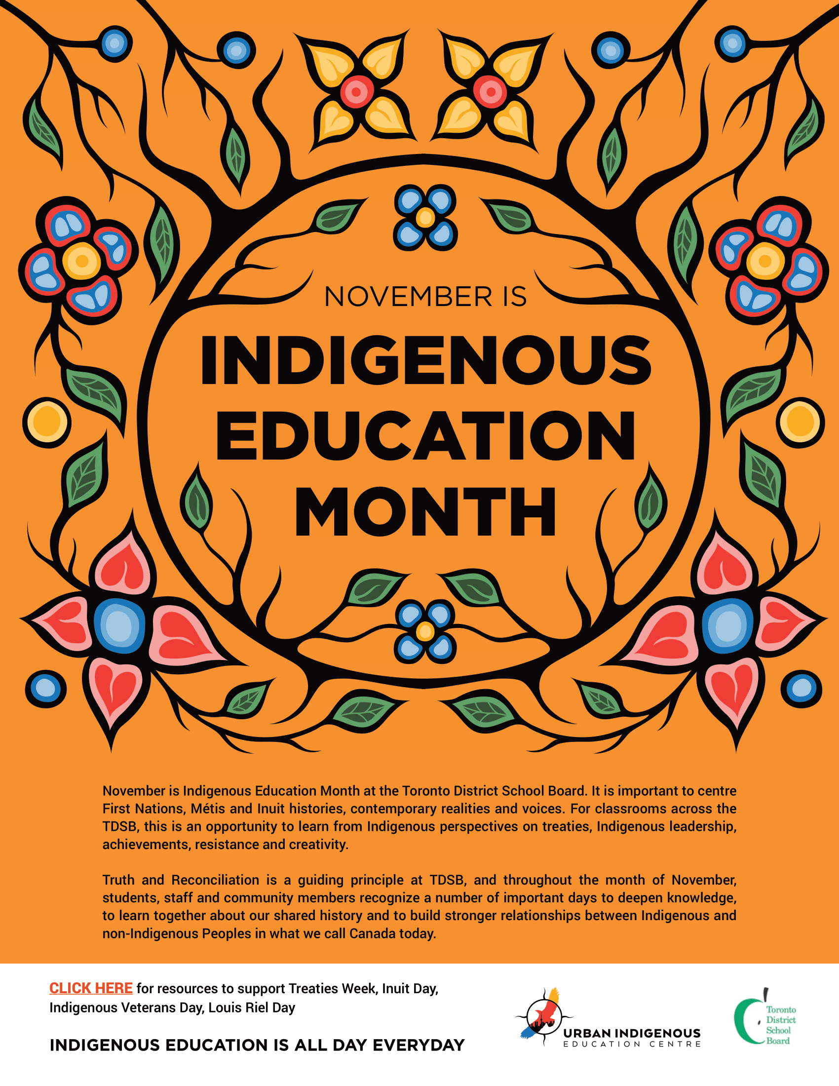 November is Indigenous Education Month Poster