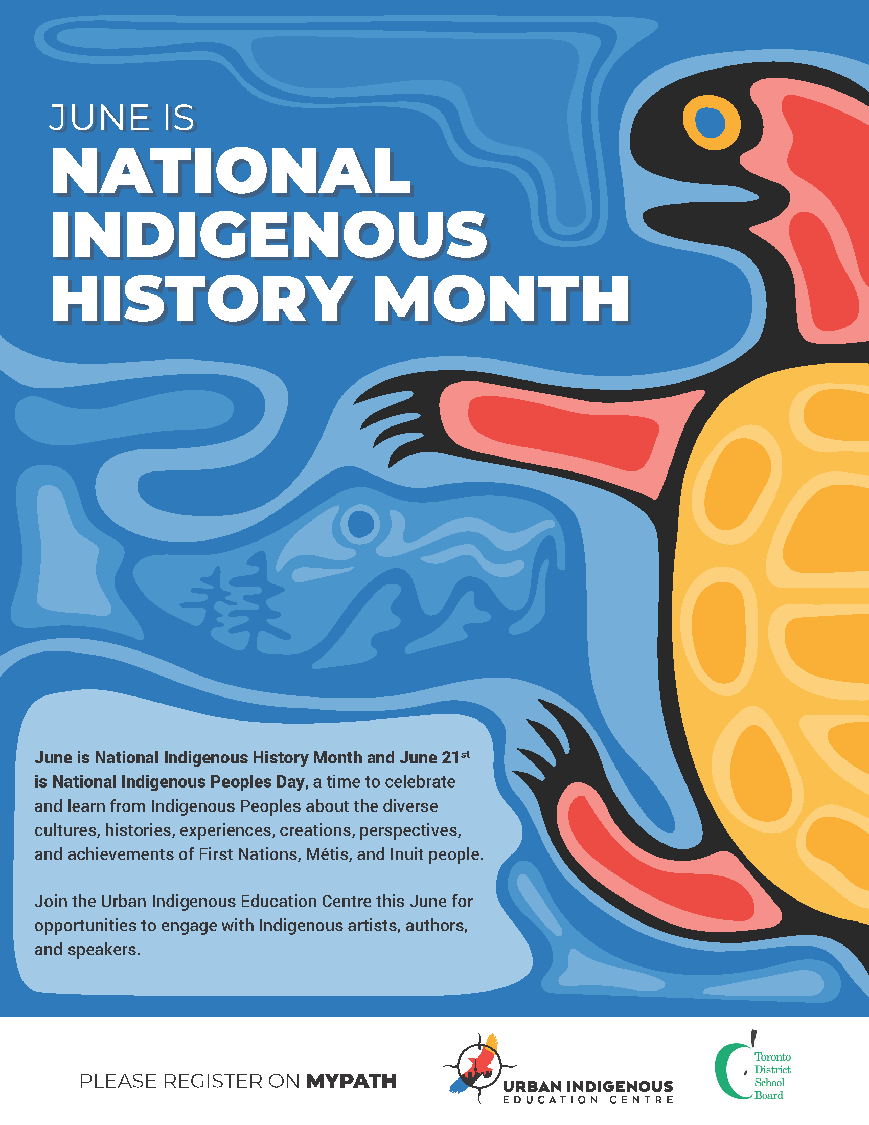 A poster with information on National Indigenous History Month