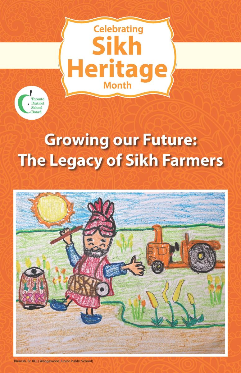 A poster designed for Sikh Heritage Month drawn by an SK student