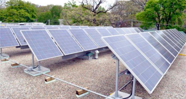 solar panels on a roof