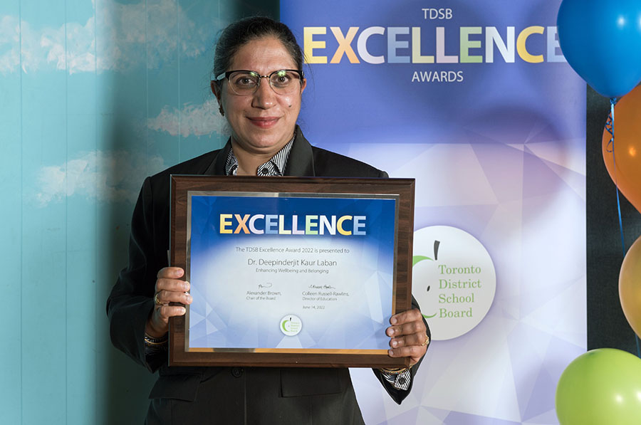 TDSB Excellence Award recipient Dr. Deepinderjit Kaur Labana. Open Gallery