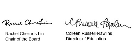 Signatures of Robin Pilkey and John Malloy