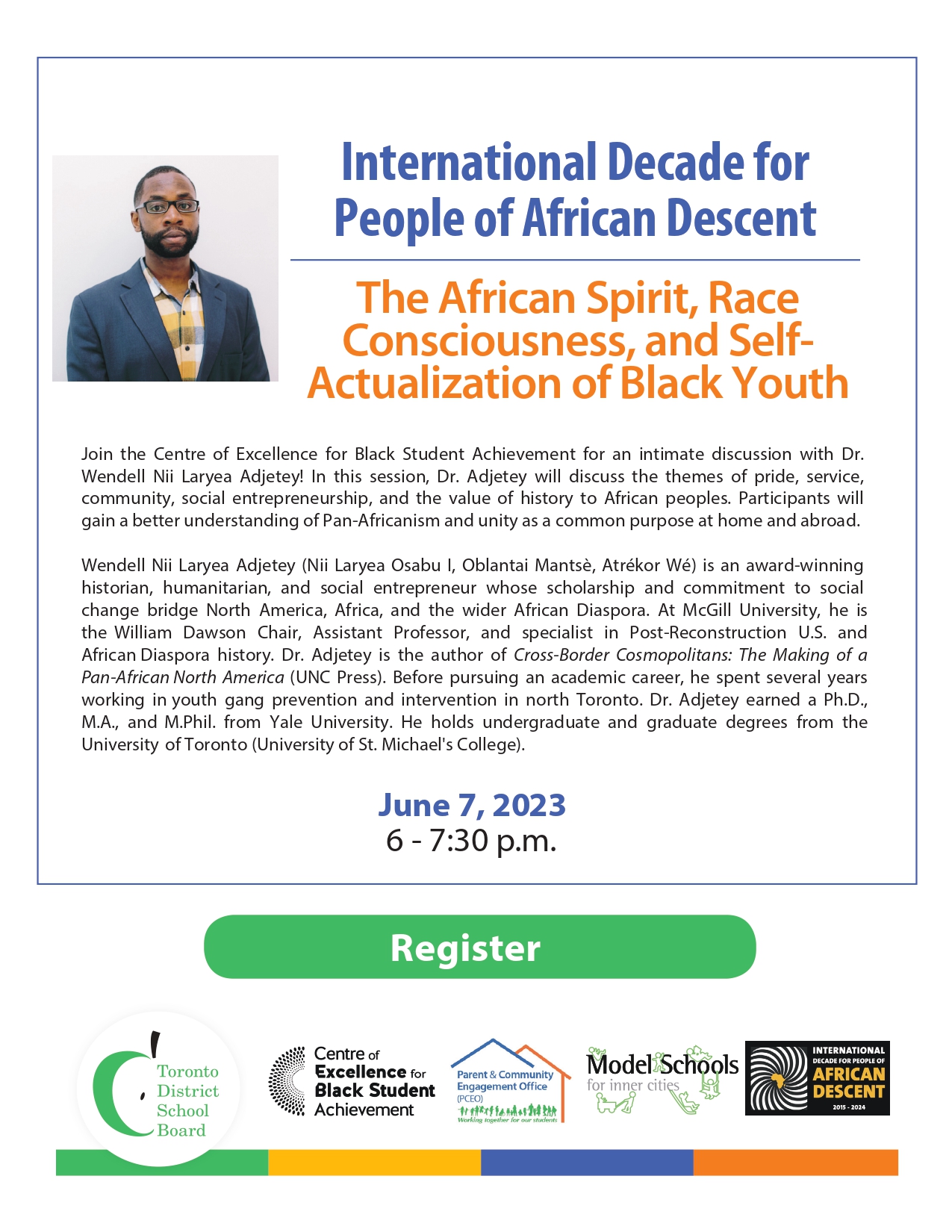 International Decade for People of African Descent Dr Adjetey's Poster