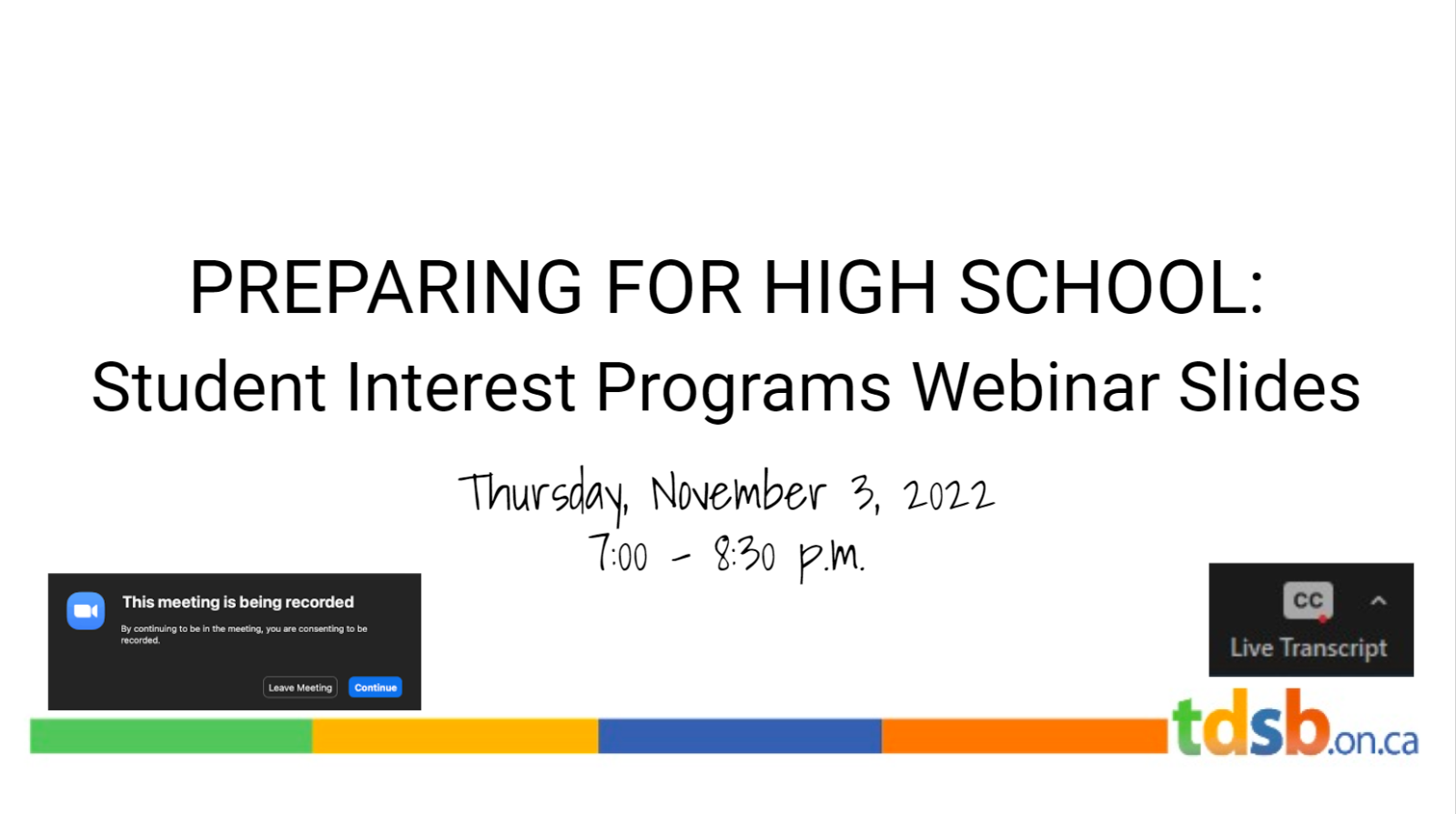 Student Interest Programs Webinar Slides 