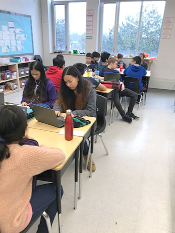 Photo of Swansea students in class