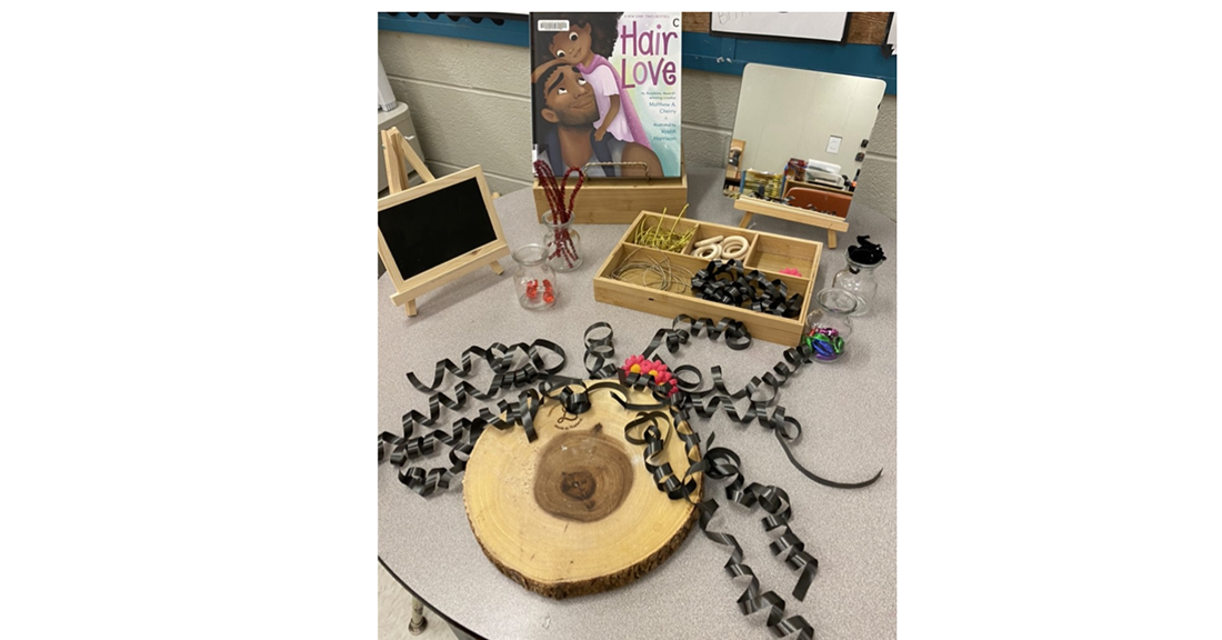 Book display about book entitled Hair Love