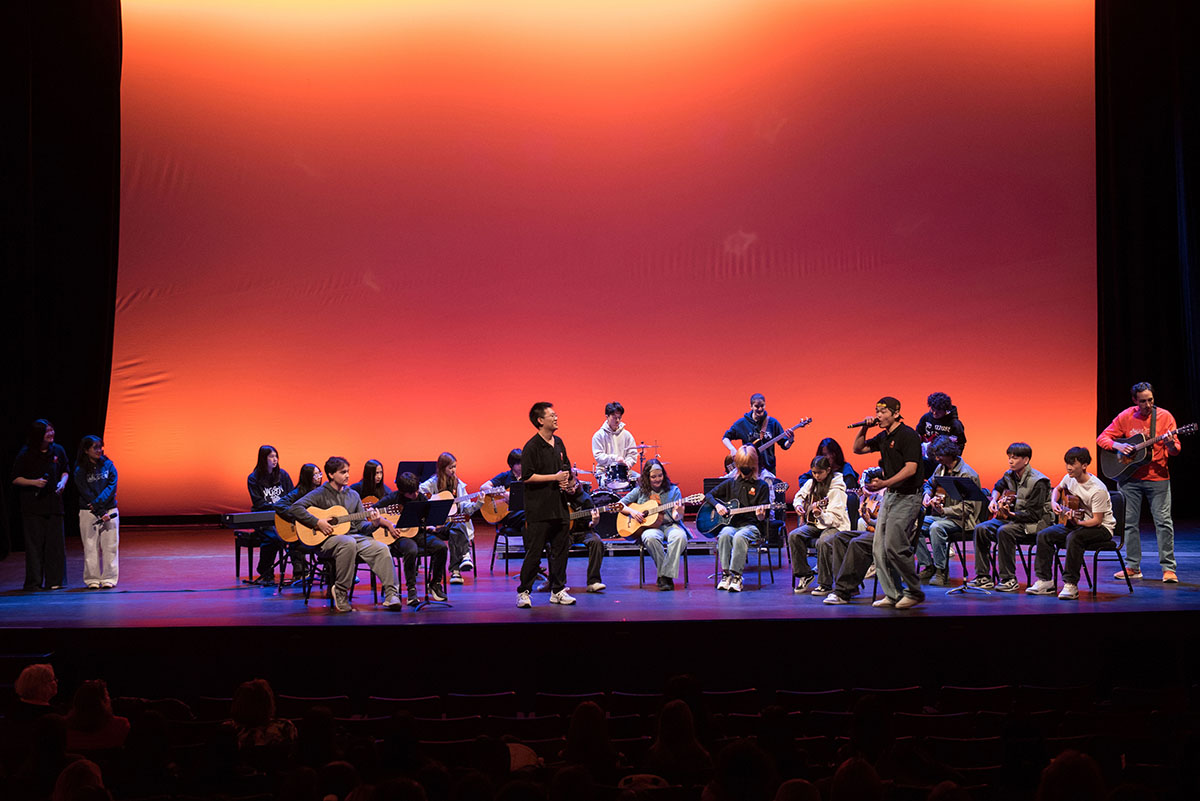 Student musical performance on stage