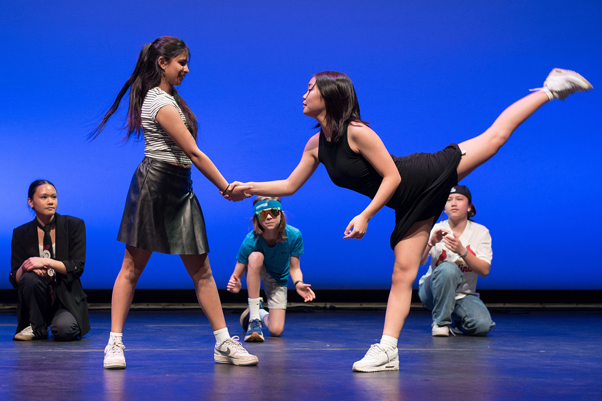 Student dance performance on stage
