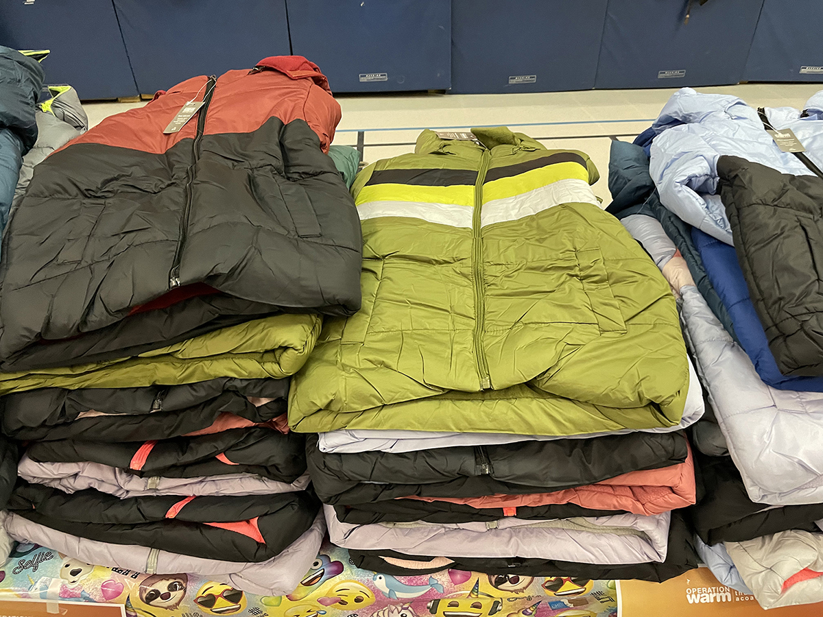 Pile of jacket donations