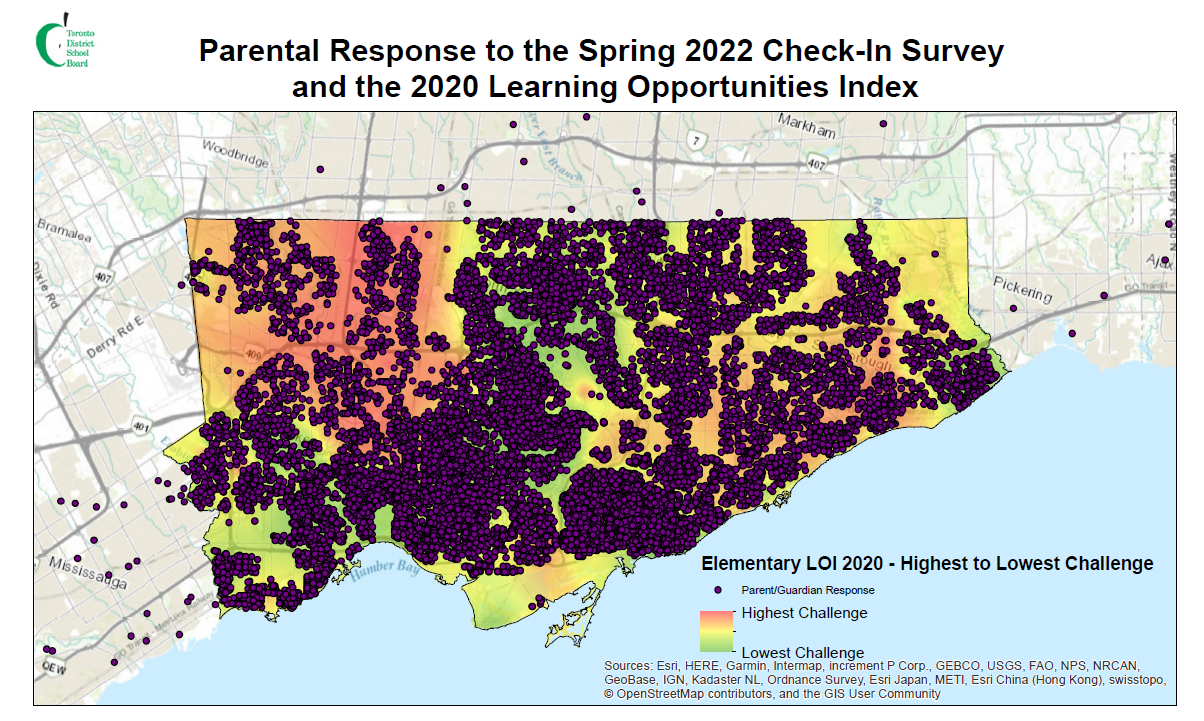 Parental Response to the Spring 2022 Check-In Survey and the 2020 Learning Opportunities Index
