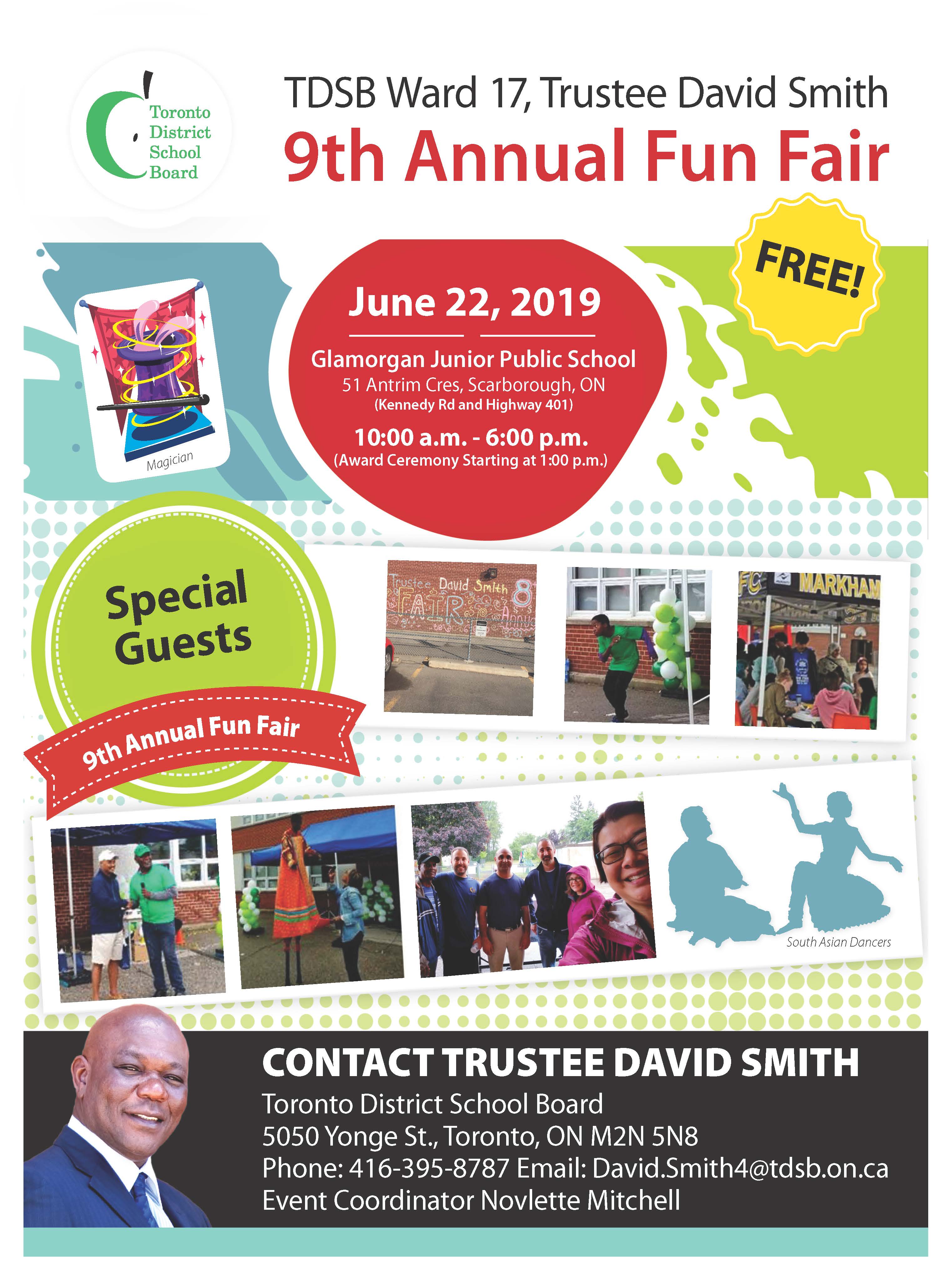 TDSB Ward 17, Trustee David Smith 9th Annual Fun Fair