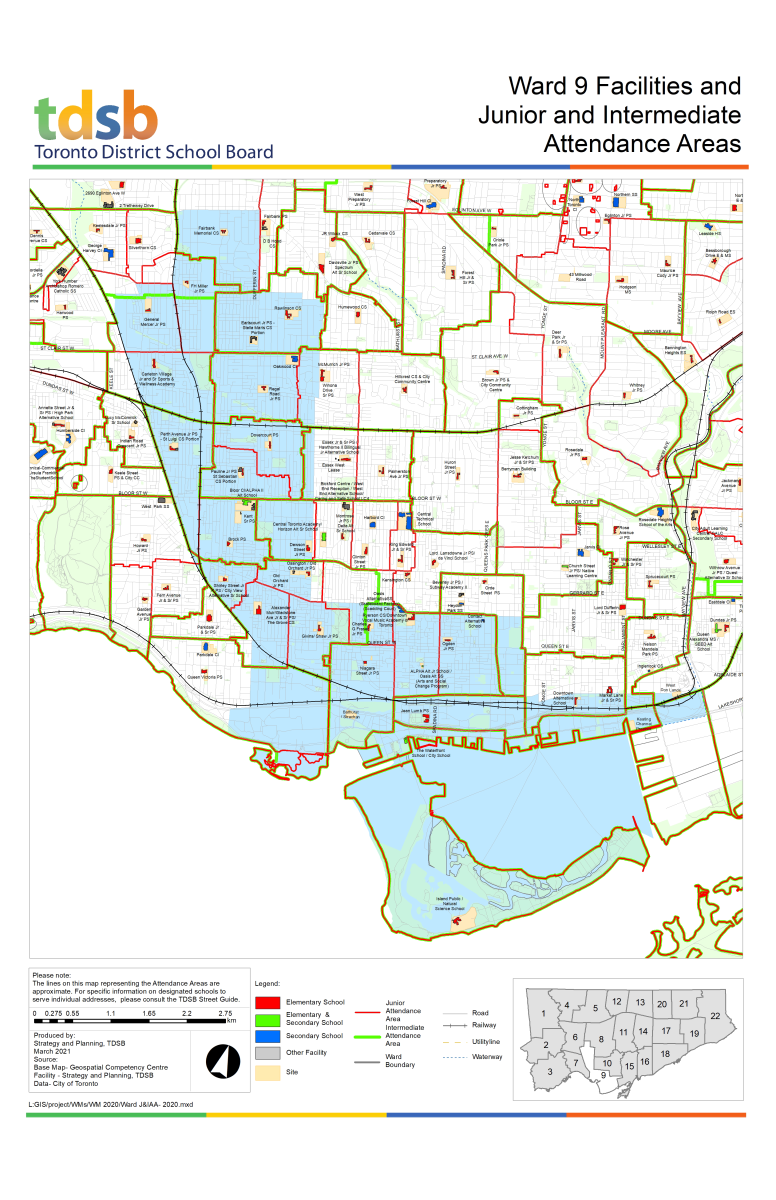 Ward 9 Facilities and Junior and Intermediate Attendance Areas